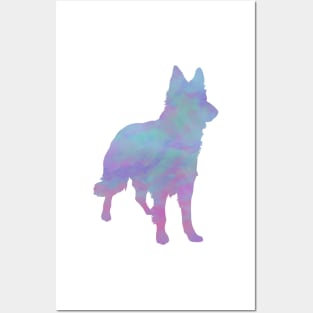 Rainbow Pastel German Shepherd Posters and Art